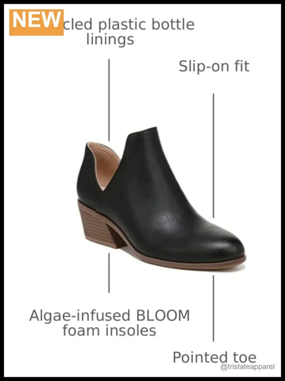 Western Ankle Bootie Faux Leather Slip-On 2 Inch Heel